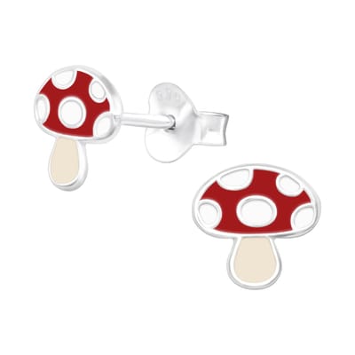 Princess Oorbellen Berber - 925 Zilver E-Coating - Paddestoel - ∅7mm