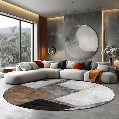 Luxe Modern Grijs Rond Tapijt voor Woonkamer Huisdecoratie Grote Vloerkleden Slaapkamer Tapijt Antislip Vloermat Stoelmatten Wasbaar 100cm