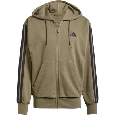 adidas Sportswear Essentials 3-Stripes French Terry Ritshoodie - Heren - Groen