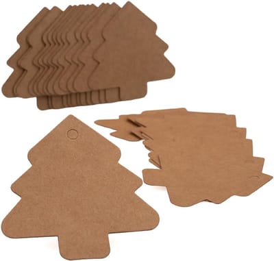 20 Lege Papieren Cadeaulabels Boomvorm - Ideaal voor Personalisatie en Knutselprojecten