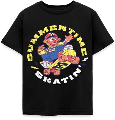 Sesamstraat Ernie Zomer Tijd Skaten T-Shirt Kinderen