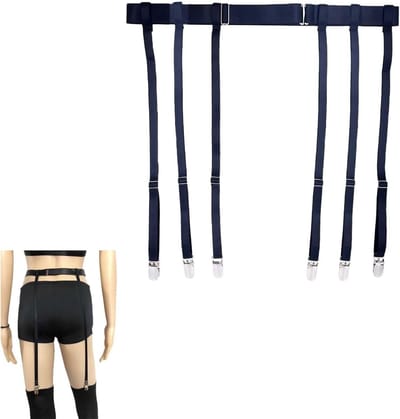 Verstelbare Kousen met Afneembare Bandjes - 6/4 Straps - Hoge Elasticiteit - Zwart - Lingerie Accessoire voor Comfort en Grip - Perfect voor Elke Gelegenheid