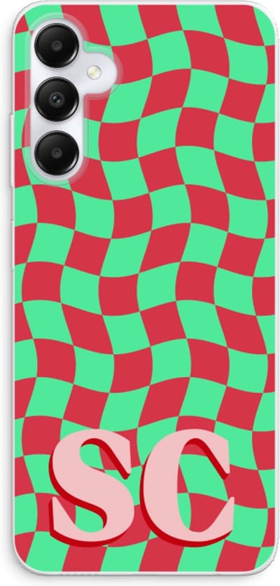 Gepersonaliseerd - Case Company® - Hoesje geschikt voor Samsung Galaxy A05s hoesje - Grid Monogram - Soft Cover Telefoonhoesje - Bescherming aan alle Kanten en Schermrand