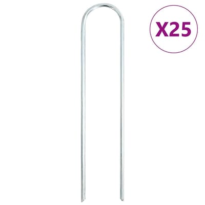 vidaXL - Grondharingen - 25 - st - U-vormig - 20x3,5 - cm - gegalvaniseerd - staal