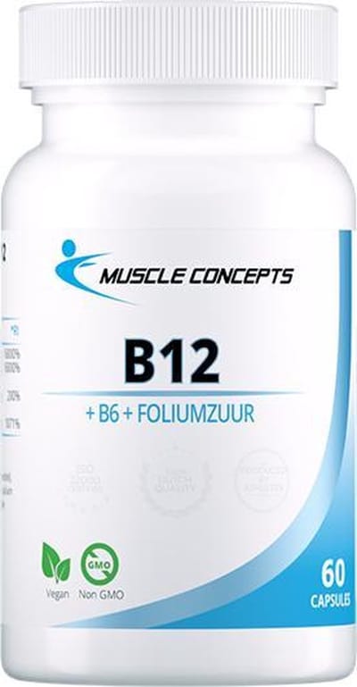 Vitamine B12 - B6 + Foliumzuur - 60 capsules | Muscle Concepts