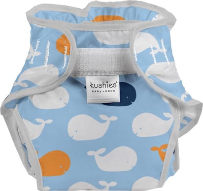 Kushies - Luier - Wasbaar Overbroekje - Jongens - Walvis - Maat 2 (4-10 kg)