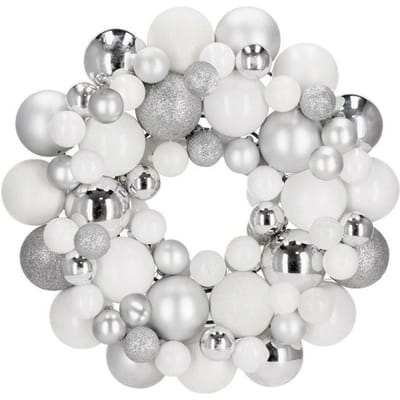 Springos Kerstkrans | Kerst Decoratie | 34 cm | Zilver