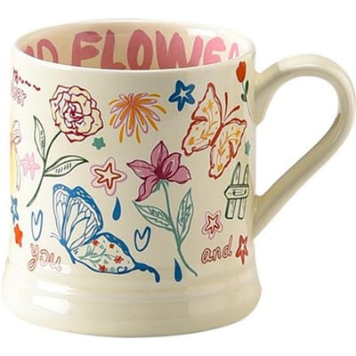 370ml Franse Mokken met Bloemenprint Creatieve Koffiemok Drinken Ontbijt Melk Sap Kopje Leuke graffiti Huis Waterbeker Drinkwaren Cadeaus 370ml beige
