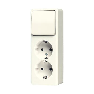 Jung Ap600 Dubbele Stopcontact Schakelaar Combinatie Wit - 626A - E3VTD