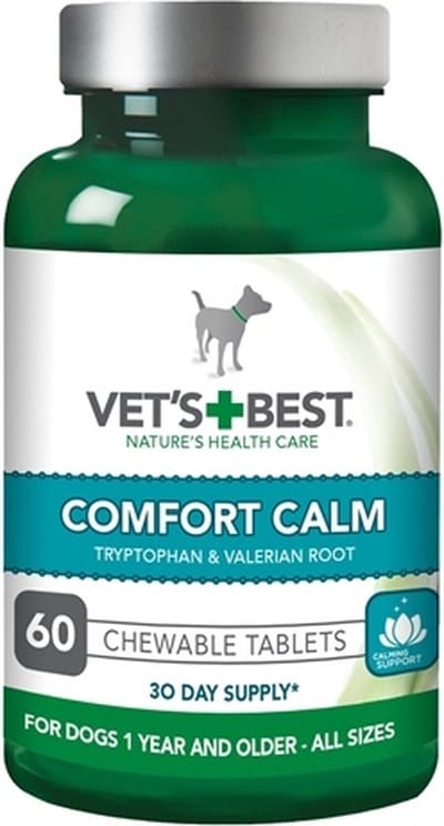 Hond Supplement VETS BEST - Kalmerend 60 Tbl - Natuurlijke Ingrediënten, Valeriaan, Angstverlichting