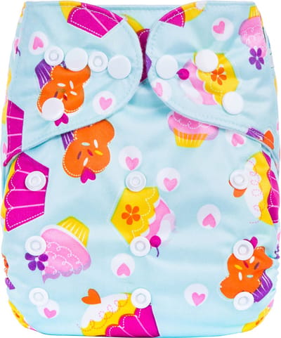 Duurzame luiers - Wasbare luier met inlegger - Herbruikbare luier - Pocket luier - 3-15 kilo - Cupcake