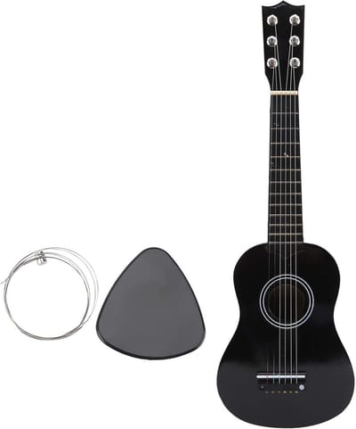 Kindergitaar - Houten speelgoedgitaar - Muziek Ontdekken - Milieuvriendelijk materiaal - 54 cm - Zwart