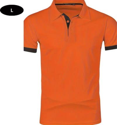 Livano Golf Shirt Heren - T-shirt - Golfkleding - Golfen - Golf Accessoires - Polo Shirt - Oranje - Maat L