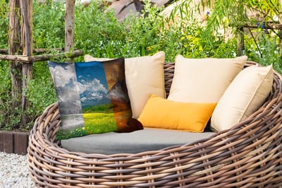 Buitenkussen - Landschap - 4 seizoenen - Natuur - Winter - Lente - Zomer - Herfst - 45x45 cm - Weerbestendig