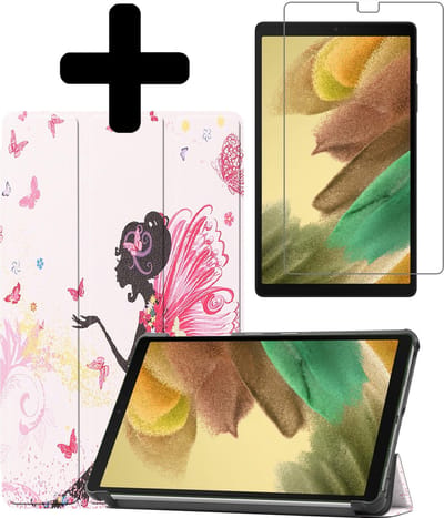 Hoes - Geschikt voor Samsung Galaxy Tab A7 Lite - Met Screenprotector - Trifold Bookcase - Hard Cover - Hardcover Book Case - Tablet Hoesje - Elfje
