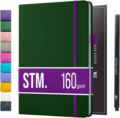 SnelShoppen - B5 Notitieboek, Gestippeld Dagboek, Vegan Leren Notitieboek voor Volwassenen, 160 GSM Papier, Dankbaarheidsdagboek, Pro Versie voor Meis