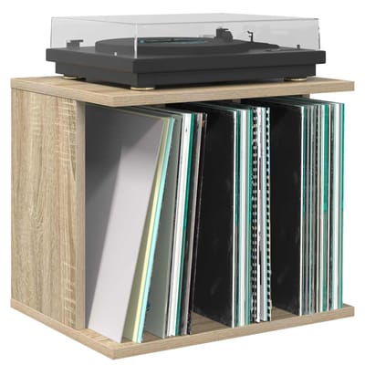 vidaXL - Vinyl - Platen - Opslag - Sonoma - Eiken - 42 - x - 33 - x - 36 - cm - Bewerkt - hout