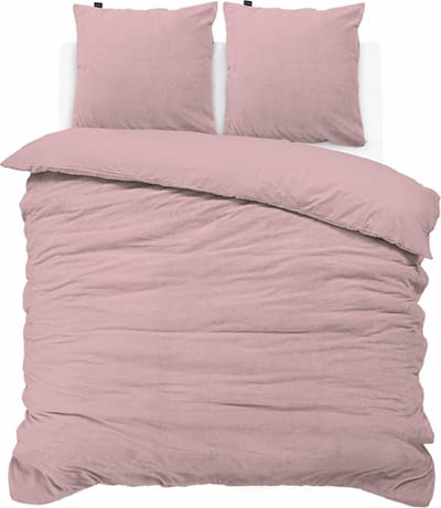 iSleep Dekbedovertrek Teddy Fleece - Litsjumeaux - 240x200/220 cm - Roze
