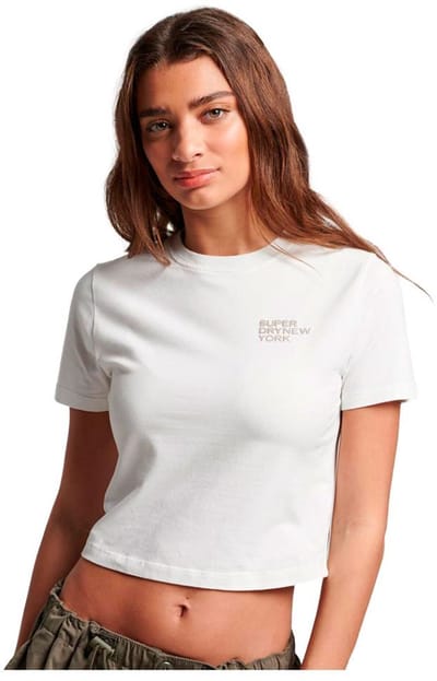 Superdry Sport Luxe Graphic Fitted T-shirt Met Korte Mouwen Wit 2XS Vrouw