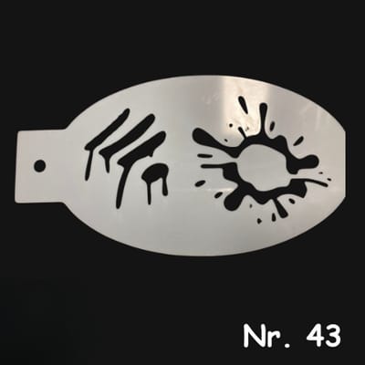 Schminksjabloon - bloedvlekken (nr. 43) - 12cm