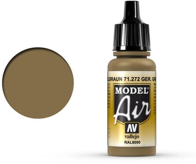 Vallejo Hobbyverf Acrylverf - 71272 Model Air German Yellow Brown - Acryl Verf flesje - 17 ml
