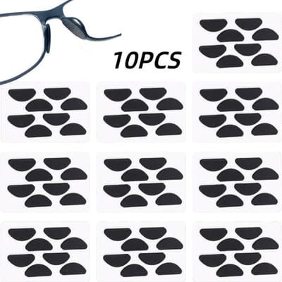 10 stuks-Neuspads voor brillen - sponsneuspads - neuskussentjes - brillenaccessoires - geschikt voor brillen - zonnebrillen - antislip - voorkomt vlekken van make-up - zwart - 1,5 cm