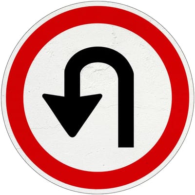 Keerverbod bord - F7 | Sign Again materiaal | 15 cm