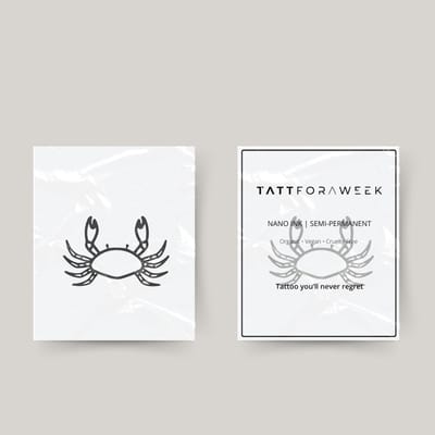 Tijdelijke tattoo krab | Neptattoo volwassenen | Tijdelijke tattoo voor volwassenen | Temporary tattoo | Plaktattoos voor volwassenen | Neptattoos | Probeer zorgeloos een tattoo | tattforaweek
