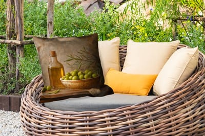 Sierkussen Buiten - Olijven - Stilleven - Vintage - 60x60 cm - Weerbestendig