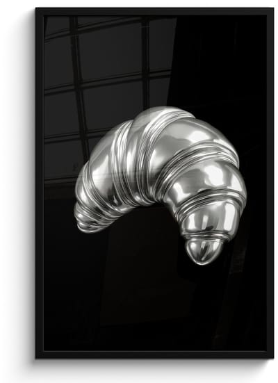 Poster in lijst - Fotolijst 60x90 cm - Posters - Croissant - Metaal - Zilver - Posterlijst zwart - Decoratie - Wanddecoratie woonkamer - Muurdecoratie slaapkamer