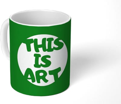 Mok - Koffiemok - Cirkel - Roze - Tekst - Art - Mokken - 350 ML - Beker - Koffiemokken - Theemok - Mok met Tekst
