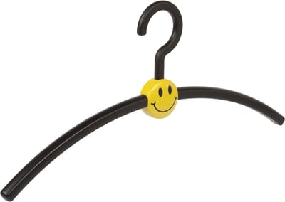 De Kledinghanger Gigant - Garderobehanger - Jassenhanger - Volwassenen - 709740 - 24 Stuks - Smile - Kunststof - Zwart - Geel - 45 cm - Kledinghanger - Kleerhanger (709740/24)
