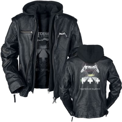 Metallica Lederen jas - Master Of Puppets - M tot 3XL - voor Mannen - zwart