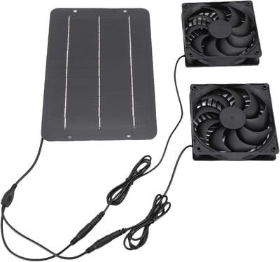 Zonnepaneel Ventilator Set - Dubbele Ventilatie - Ventilatie Buiten - IPX7 Waterbestendig - 50W 18V