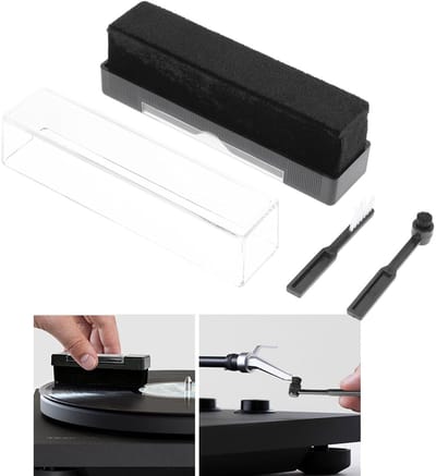 Platenborstel - Premium platenborstel - Platenreiniger - Schoonmaakset voor Vinylplaten - LP Borstel - Naaldborstel - Geschikt voor Vinyl Platen, DVD, VCD