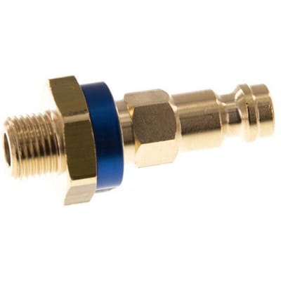 Messing DN 5 Blauw-Coded Luchtkoppeling Insteeknippel G 1/8 inch Buitendraad