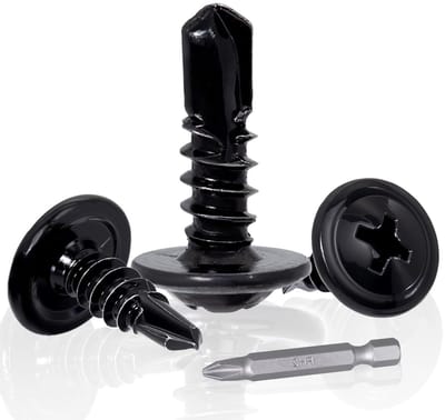 Boorschroeven M4,2 x 16 mm, roestvrij staal, zelfborende schroeven met platte kop, 100 stuks voor meubelreparatie en metalen constructies, incl. PH2-bit