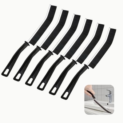 Set van 6 Crevice Cleaning Brushes met Nylon Haren en Ergonomische Handvatten voor Ramen, Badkamer en Keuken, Ideaal voor Tegelvoegen en Huishoudelijke Reiniging