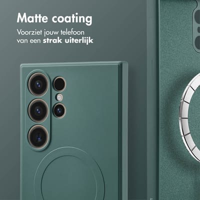 imoshion Hoesje - Geschikt voor Samsung Galaxy S24 Ultra - Color Backcover met Magnetische Ring - Donkergroen