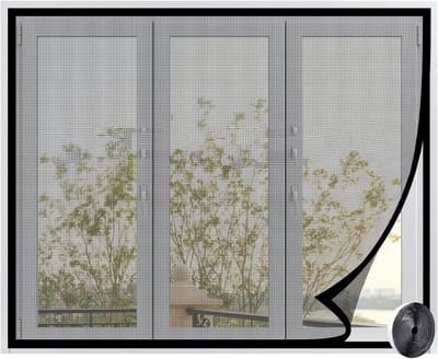 Horraam Klittenband - Vliegenhor Raam - Insecten Buiten Houden - Zonder Boren Te Plaatsen - 70x90cm - Zwart