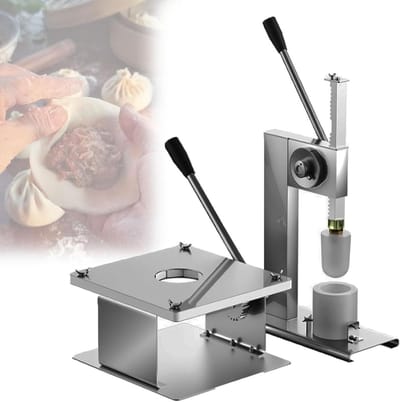 Broodjesmachine Set - Deegpers Sluitmachine - Snel Broodjes Maken - Hoge Capaciteit Productie - 400-500 Per Uur - Zilverkleurig