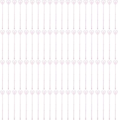 Bloem Kaarthouder Stokken - Foto Memo Clips - Bloemstukken Decoratie - Hartvormige Clips - 23 cm - Roze