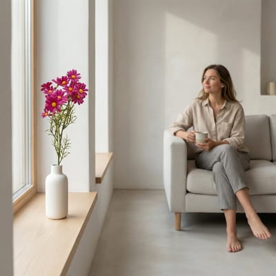 Florafy Kunstbloem Kamille - Kunstbloemen voor binnen - Onderhoudsvrij