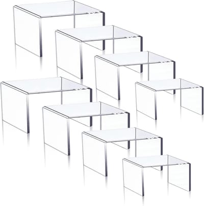 Set van 8 Clear Acryl Display Risers Cupcakes Houder Zoete Stand Display Transparante Showcase Stands, Candy Bar Risers, Acryl Liften Display voor figuren