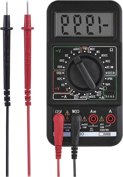 EMOS Multimeter CAT III 600 V, 2000 counts, handmatig bereik, werkt op batterijen, spanningsmeter, voltmeter, ohmmeter, spanningstester, digitaal meet- en testapparaat volgens IEC-61 M2092
