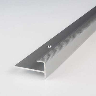 Afwerkprofiel Trapneus 10mm Zilver Geanodiseerd Aluminium 100cm - Geboord