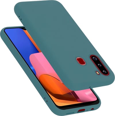 Cadorabo Hoesje geschikt voor Samsung Galaxy A21 in LIQUID GROEN - Beschermhoes gemaakt van flexibel TPU silicone Case Cover