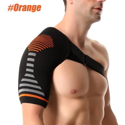 1 Pièce Genouillère Powerknit avec Support de Compression pour Soulagement de la Douleur de la Coiffe des Rotateurs Hommes Femmes Support d'Épaule Orthopédique L-XL