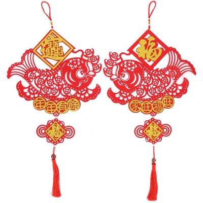Chinees Nieuwjaar Hangende Hanger Fu Karakter Viering Verdikking Feestelijke Activiteiten Ornament red