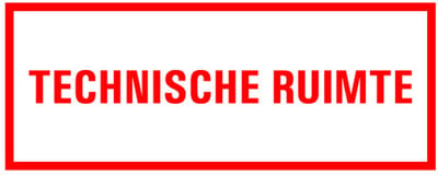 Technische ruimte tekststicker 200 x 75 mm